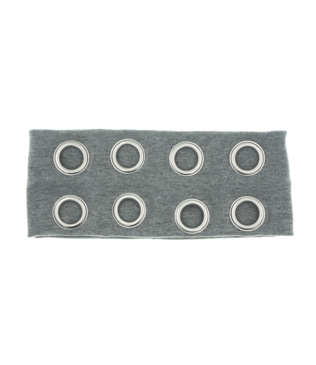 Haarband grote studs grijs