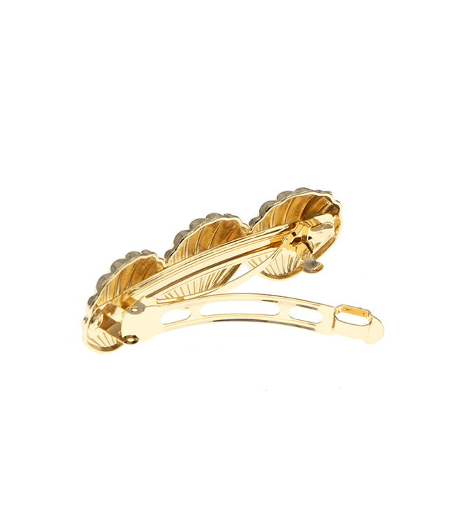 Patent speld goudkleurig schelpen achter kant