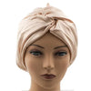 Bonnet satijn verstelbaar beige