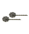 Bronskleurige haarschuifjes met ornament