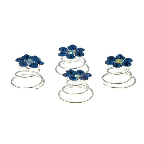 Curlies bloem rond in de kleur blauw