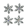Curlies bloem strass transparant 4 stuks