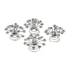 Curlies kristal bloem zilverkleurig 4 stuks