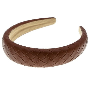 Diadeem gevlochten leather look bruin
