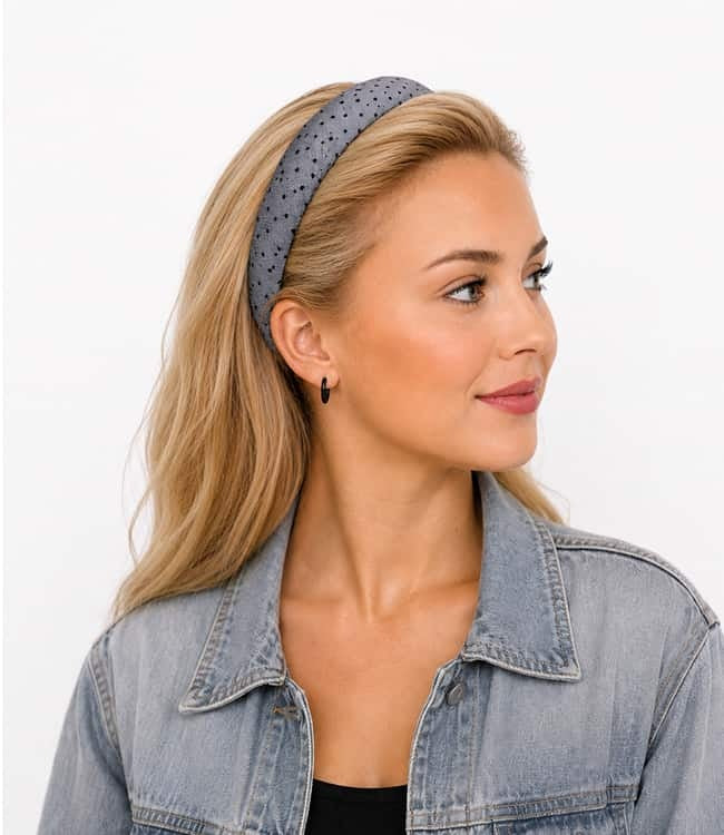 Diadeem grijs met zwarte stippen