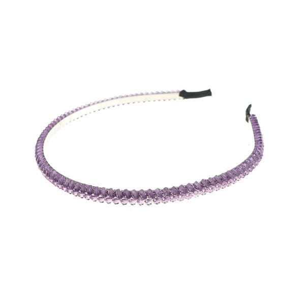 Diadeem bewerkt met strass kralen kleur paars