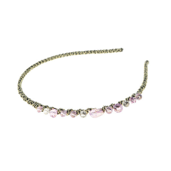 Diadeem elegant roze stenen goudkleurig