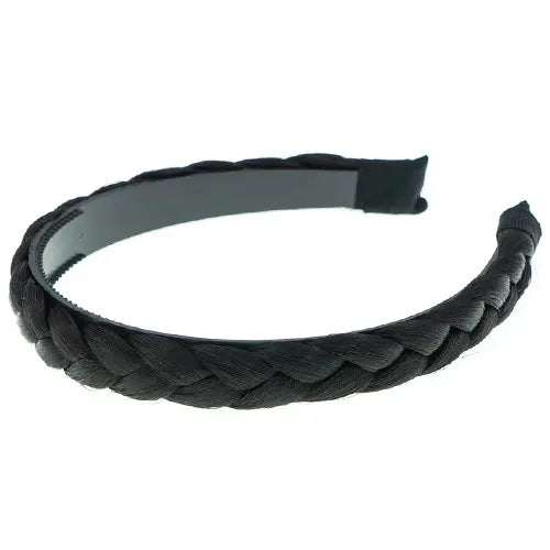 Diadeem met vlecht zwart