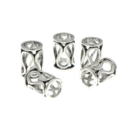 Dreadlock bead 5 stuks slinger zilverkleurig