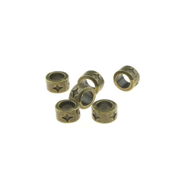 Dreadlock bead 6 stuks ster bronskleurig