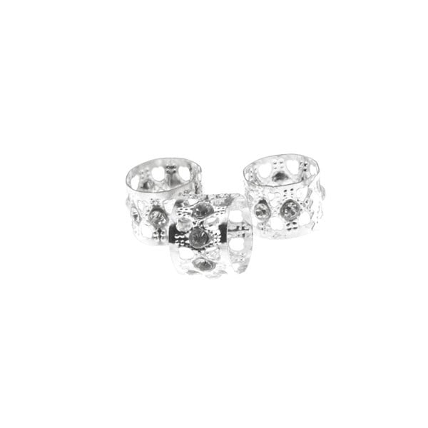 Dreadlock bead cuff 3 stuks strass steentjes zilverkleurig