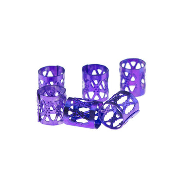 Dreadlock bead cuff 6 stuks paars