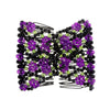 EZ comb met kralen en bloemen strass paars