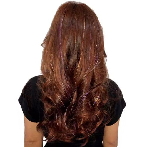 Haar glitter extension rood