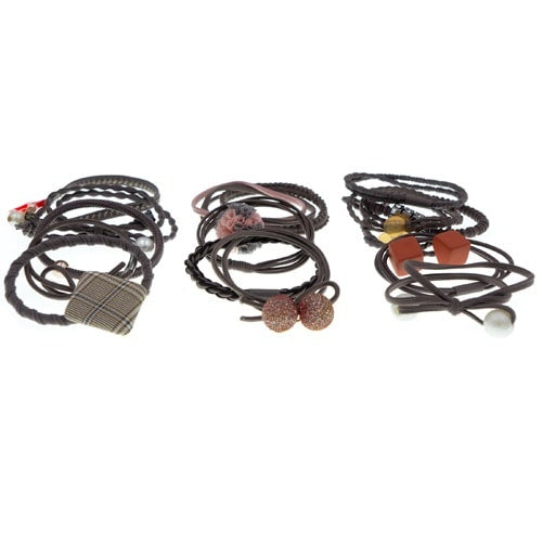 Gift set haarelastieken 15 stuks grijs