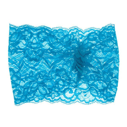 Haarband elastisch kant blauw