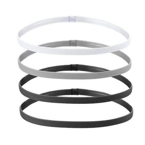 Haarband elastisch sport zwart/wit/grijs 4 stuks