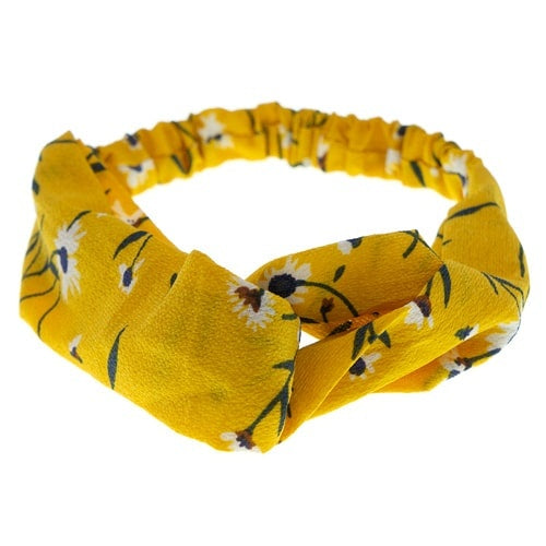 Haarband geel bloemen
