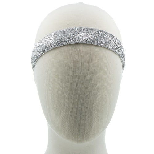 Haarband glitter velours zilver