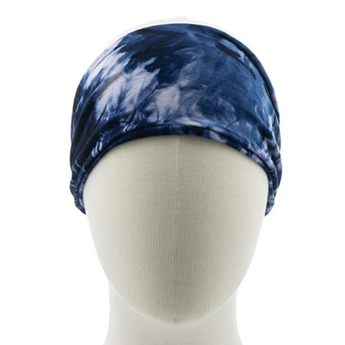 Haarband tie dye smal blauw