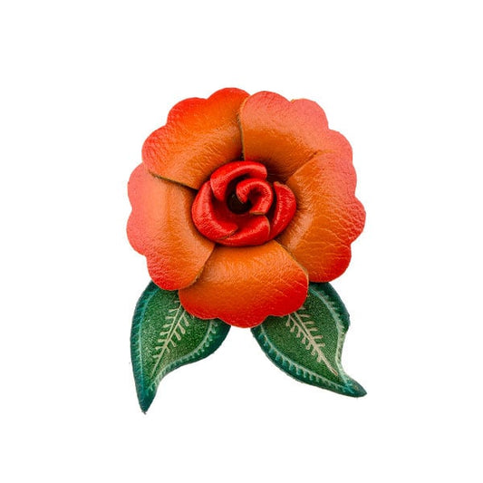 Haarbloem leer Urban Hippies oranje
