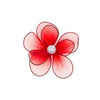 Haarbloem nylon transparant rood