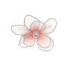 Haarbloem nylon transparant roze
