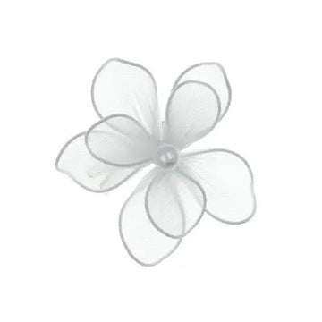 Haarbloem nylon transparant wit