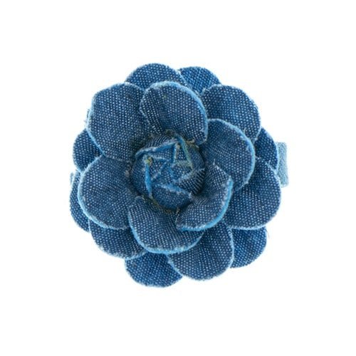Haarbloem spijkerstof blauw