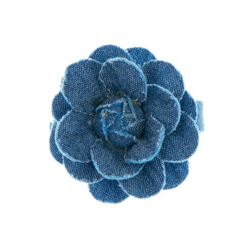 Haarbloem spijkerstof blauw
