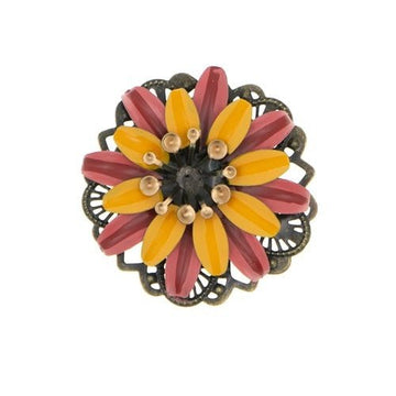 Haarbloem Urban Hippies roze geel