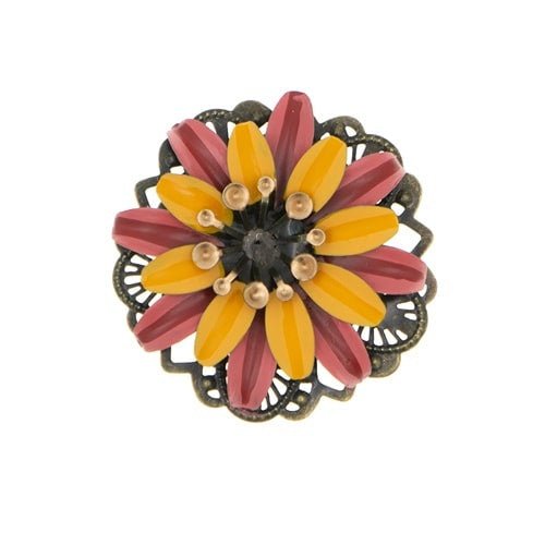 Haarbloem Urban Hippies roze geel