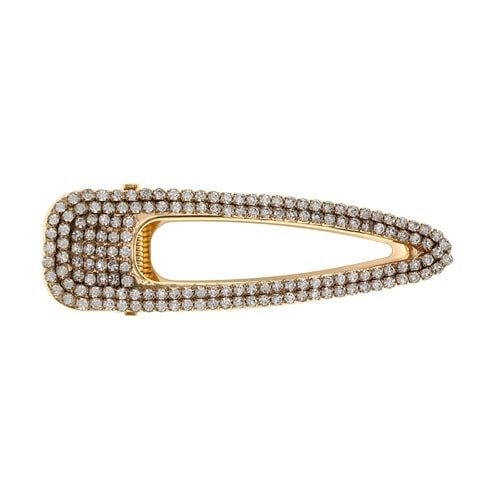 Haarclip goudkleurig strass ovaal