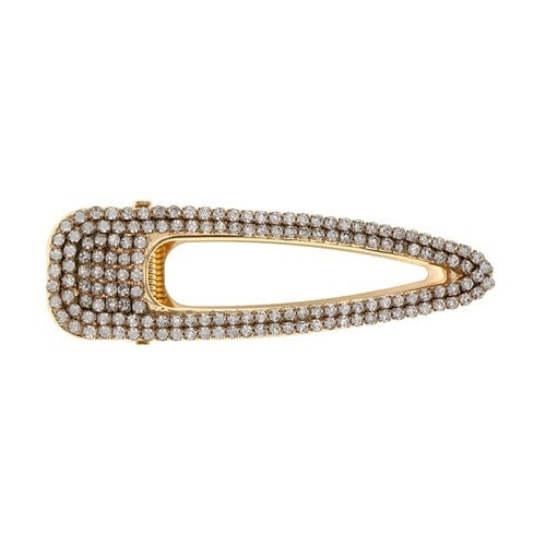 Haarclip goudkleurig strass ovaal