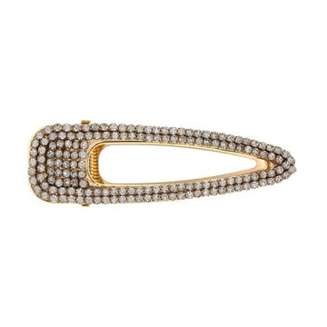Haarclip goudkleurig strass ovaal