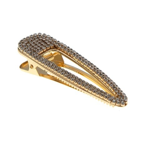 Haarclip goudkleurig strass ovaal