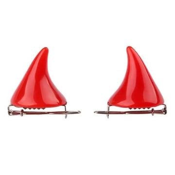 Haarclip Halloween duivel rood 2 stuks