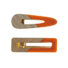 Haarclip hout oranje 2 stuks