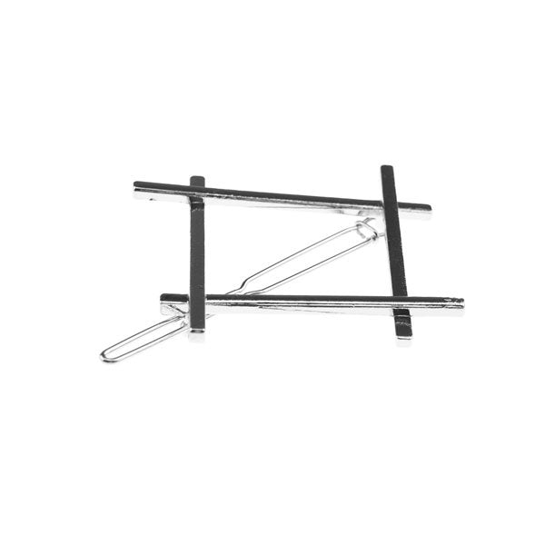 Haarclip luxe zilverkleurig ruit