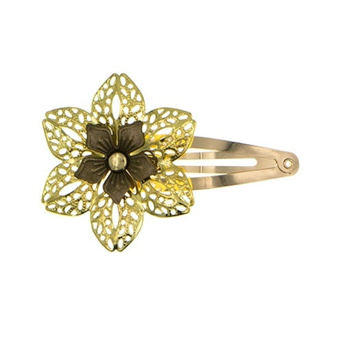 Haarclip Urban Hippies bloem goudkleurig