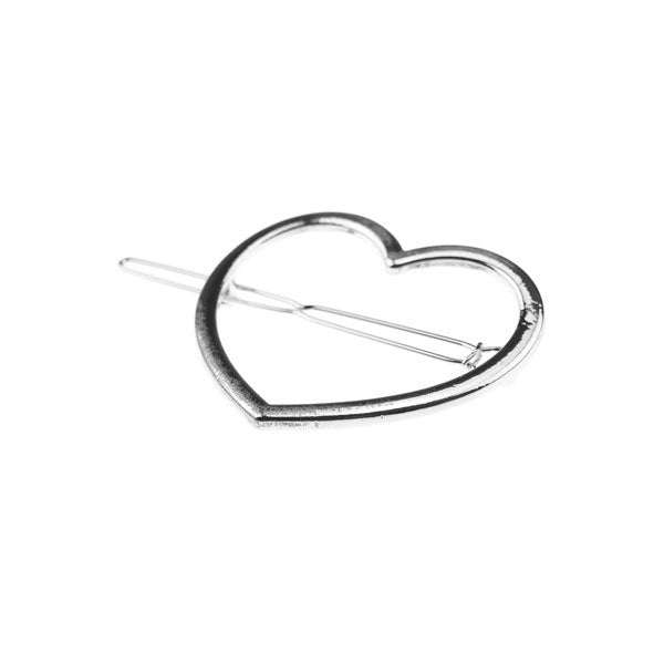 Haarclip zilverkleurig hart
