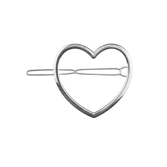 Haarclip zilverkleurig hart