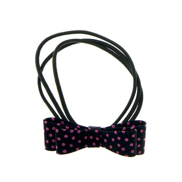Haarelastiek strik polkadot zwart roze