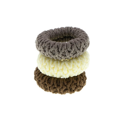 Stevige haarelastieken naturel 3 stuks