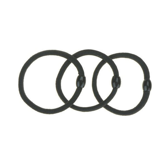 Haarelastieken set van 3 stuks breed zwart