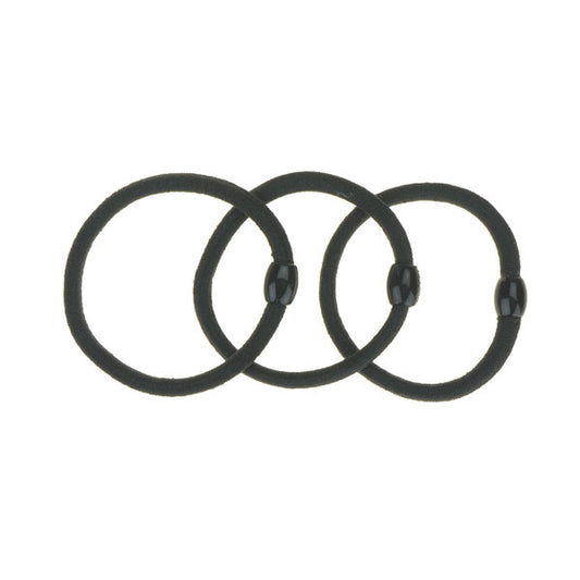 Haarelastieken set van 3 stuks breed zwart