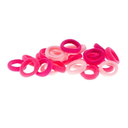 Haarelastiekjes zacht mini roze tinten 25 stuks