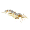 Haarkam goudkleurig bloemen wit