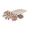 Haarkam goudkleurig strass bloemen
