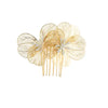 Haarkam twee bloemen goudkleurig